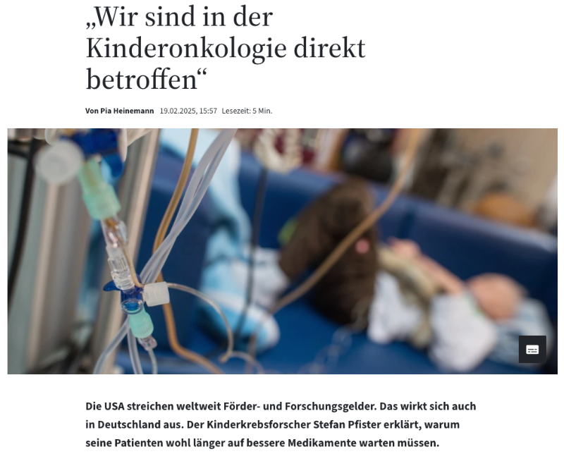 Interview mit Prof. Dr. Stefan Pfister in der FAZ am 19.2.2025