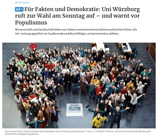 Bericht über "Aufstehen für Demokratie" in der Main Post am 18.02.2025